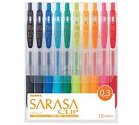 Zebra Pince Sarasa 0,3, 10 couleurs (JJH15-10CA)
