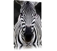 Zebra Portrait Format: toile 80x60auf, XXL énormes Photos complètement encadrés par la civière, l'impression de l'image Art mural avec cadre, moins cher que peintures à l'huile et de l'image, aucune affiche ou poster