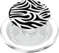 Zebra Print Black White Cool Soft PopSockets PopGrip pour MagSafe
