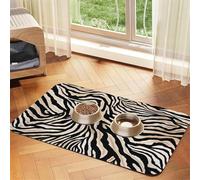 Zebra Print Striped Abstract Art,Waterproof Pet Feeding Mat,PU Leather Placemats for Cat Dog Water Bowl,Food Mats,30x45cm