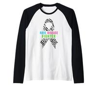 Zebra Ribbon Rare Disease Fighter - Journée des Maladies rares 2026 Manche Raglan