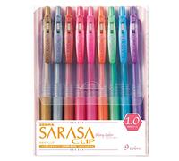 Zebra Sarasa Clip 0,7 Set de 9 couleurs 1.0mm doré