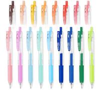 Zebra Sarasa Clip 05 Lot de 17 stylos roller à encre gel Pointe 0,5 mm Fourniture Scolaire Idéal pour révision, école, notes colorées, travail, bureau, scarpbooking, journal, etc.