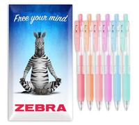 Zebra Sarasa Clip 05 Lot de 6 stylos roller à encre gel Pointe 0,5 mm Emballage cadeau Couleur pastel