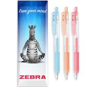 Zebra Sarasa Clip Gel Ink Rollerball Pens - 0.5mm Nib - Wallet Pack of 3 - Milk Tones Set - Milk Blue, Milk Red & Milk Orange Ink