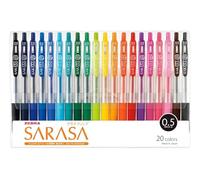 Zebra Pen Stylo roller Sarasa Clip Jj15-20ca encre gel 0,5 Lot de 20 couleurs