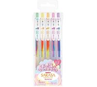 Zebra Sarasa JJ75-5C-MB Lot de 5 stylos à bille avec clip 0,5 mm, couleur marbre