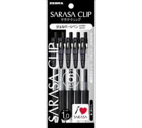 Zebra Sarasa P-Jje15-Bk5 Lot De 5 Pinces Noir 1,0 Mm