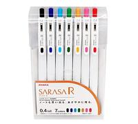 Zebra Sarasa R 0,4 mm - Set de 7 stylos gel et notes adhésives
