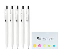 Zebra Sarasa R JJ29-R1-BK2 Lot de 5 stylos rétractables à encre gel 0,5 mm, encre noire et bloc-notes « monoc » (Import Allemagne)