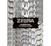 Zebra Scrapbook Paper 8.5 x 11 Inches, 40 Pages: 20 Double Sided Sheets with 10 distinctive Designs