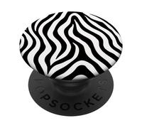 Zebra Stripes Accessory Black and White Animal Print Pattern PopSockets PopGrip Adhésif