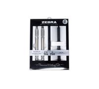 Zebra Stylo à encre gel rétractable noir de 0,7 mm, stylo à bille rétractable avec encre noire, corps en acier inoxydable de qualité supérieure 0,8 mm et crayon d'impression 0,7 mm