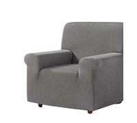 Zebra Textil Betina Housse de Canapé Elastique, Tissu, Gris Moyen, 1 Place