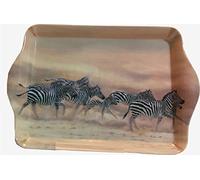 Zebra troupeau Petit Snack à bijoux plateau - Karen Lawrence Rowe poussière et rayures illustrations avec aide Rhinocéros