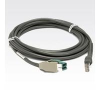 Zebra USB CBL POWER+ Cable USB, 457.2 cm (15 ft.), droit, connecteur Power Plus (CBA-U15-S15ZAR)