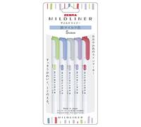 Zebra WKT7-5C-NC-N Surligneur Couleur douce NC5 Couleurs