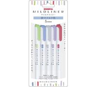 Zebra Wkt7-5c-Nc-N Surligneur Couleur Douce Nc5 Couleurs[Z928]