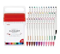 Zebra WYSS22-36C-N Clickart Marqueurs à base d'eau, 36 couleurs, étui inclus