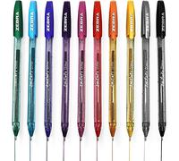 Zebra Z-Grip Lot de 10 stylos à paillettes - Doodler'z - 1,0 mm - Couleurs pailletées assorties