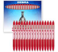 Zebra Z-Grip Lot de 16 stylos à bille rétractables à encre lisse Pointe 1 mm Boîte cadeau Rouge