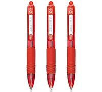 Zebra Z-Grip Lot de 3 mini stylos à bille rétractables Rouge 1,0 mm