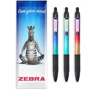 Zebra Z-Grip Lot de 3 stylos à bille lisses - Pointe de 1 mm - Encre noire - Corps métallique ombré - Dans une enveloppe cadeau