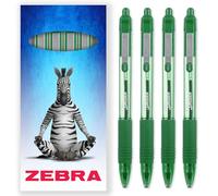 Zebra Z-Grip Lot de 4 stylos à bille rétractables à encre lisse Pointe 1 mm Boîte cadeau Vert