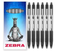 Zebra Z-Grip Lot de 6 stylos à bille à encre lisse Noir 1 mm