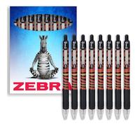 Zebra Z-Grip Pen Funky - Lot de 8 stylos à bille rétractables avec motif animal - Encre noire (tigre)