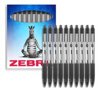 Zebra Z-Grip Smooth Ballpoint Pen - 1.0mm - Black Ink & Barrel - Pack of 10 - in Zebra Packaging