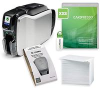 Zebra ZC300 Lot de 100 cartes en plastique blanc et logiciel Cardpresso XXS