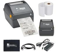 Zebra ZD421 (ZD4A042-D01M00EZ) USB/Bluetooth - Zebra GK420d - Imprimante d'étiquettes thermiques directes 203 dpi avec rouleau thermique 4 x 6 + adaptateur secteur + câble USB 2.0 + chiffon en
