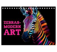 ZEBRAS - Modern Art (Tischkalender 2026 DIN A5 quer), CALVENDO Monatskalender: ZEBRAS - Wo moderne Kunst auf Streifen der Kreativität trifft