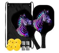 Zebras Raquette de pickleball en carbone graphite | ensemble de palas de pickleball pour adultes hommes femmes