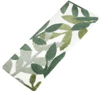 ZebraSmile Long tapis de salle de bain solide et absorbant l’eau avec revers antidérapant pour baignoire, douche et lavabo, mignon, motif de grandes feuilles, vert (45 x 120 cm)
