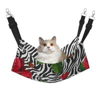 Zèbre Animal à Fleurs Rouges,Hamac Suspendu pour Chat, lit Suspendu Doux Double Face pour Petits Chiens,L