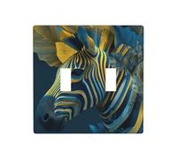 Zèbre animal double interrupteur à bascule plaque murale décoration taille standard - 11,4 x 11,4 cm