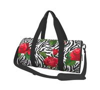 Zèbre Animal Fleur Rouge, Sac de Voyage de Grande capacité, Sac à Main Rond, Sac de Voyage de Sport, fourre-Tout, Sac de Fitness