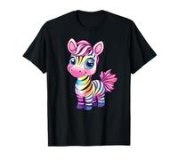 Zèbre arc-en-ciel avec de grands yeux T-Shirt