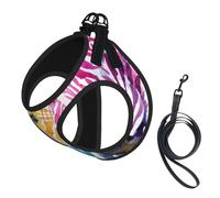 Zèbre Arc-en-Ciel,Harnais pour Animaux de Compagnie, Harnais réfléchissant réglable pour Chien,S
