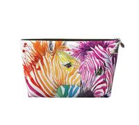 Zèbre Arc-en-Ciel, Trousse de Maquillage Trousse à cosmétiques Trousse de Toilette de Voyage Portable Pochette de Toilette