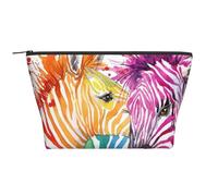 Zèbre Arc-en-Ciel, Trousse de Toilette Trousse de Maquillage Sac à cosmétiques Trousse de Toilette de Voyage Portable