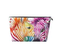 Zèbre Arc-en-Ciel, Trousse de Toilette Trousse de Maquillage Sac à cosmétiques Trousse de Toilette de Voyage Portable