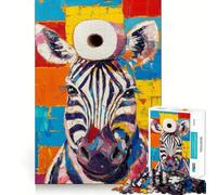Zèbre avec Papier Toilette Puzzle de 1000 pièces pour Adolescents Jeu de Train cognitif Aucun Espace Ajustement Parfait Format Compact Amusant pour des Moments de Jeu en Famille (38x52cm)