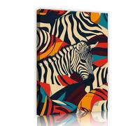 zèbre coloré abstrait toile art mural peinture faune africaine images œuvres d’art impressions affiches d’animaux modernes pour chambre à coucher bureau décor 35x55cm cadre intérieur