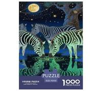 Zèbre de la Savane Africaine pour Adultes 1000 Pièces Animal Puzzle Cadeaux De Pâques Décoration Intérieure Jeux Éducatifs Jeu De Défi Familial Relaxation Et Sagesse 70x50cm/1000pcs