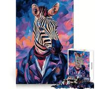 Zèbre en Costume Puzzle de 1000 pièces Développe la logique, favorise la Pleine Conscience, est Un Cadeau précis et attentionné (38x26cm)