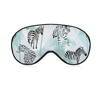 Zèbre et tigre mosaïque sommeil masque nuit couverture oeil pour femmes hommes BlockLight pour avion voyage sieste sangle réglable