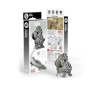 EUGY Zèbre - Puzzle 3D N° 011 - Jouet Créatif en Carton Recyclé - pour Enfants dès 6 Ans et Adultes Jusqu’à 99 Ans- Puzzle Éducatif et Écologique